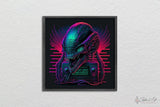 Alien Retrowave With Stereo, Synthwave, Wall Decor, Poster